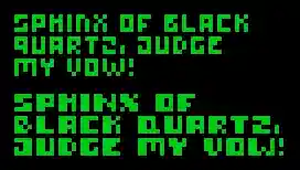 proportional pixel fonts rendering the phrase 'sphinx of black quartz, judge my vow'